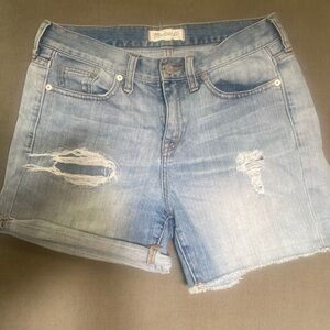 Madewell Women's Boyshorts Shorts Rip & Repair Edition Size 26 Raw Hem High Rise